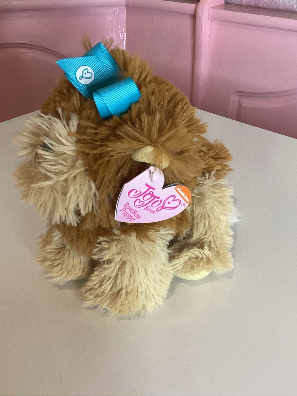 NWT Jojo Siwa Bowbow Puppy Dog Blue Bow Yorkie Nickelodeon Plush 6”